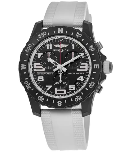 Breitling Endurance Pro 44 Chronograph Black Dial Rubber Strap Men's Watch [x82310a71b1s2] (black, arb13266)