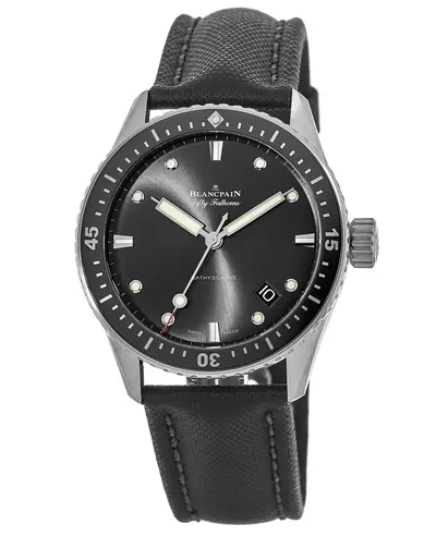 Blancpain 5000-1110-B52A Grey Dial Black Fabric Men's Watch (arb10728)