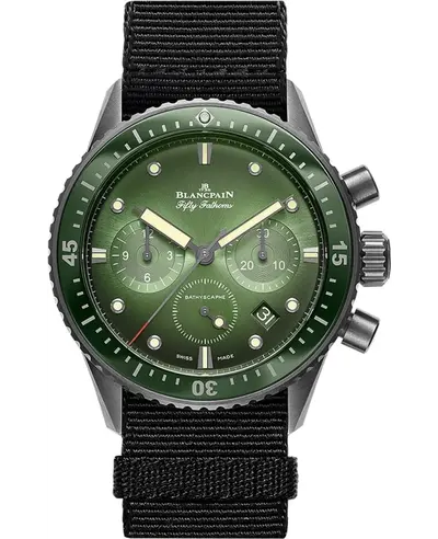 Blancpain Fifty Fathoms Bathyscaphe Flyback Chronograph Green Dial Men's Watch Model 5200-0153-NABA (green, arb10806)
