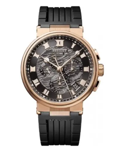 Breguet Marine Chronograph Grey Dial Rubber Strap Watch Model 5527br/g3/5wv (arb10948)