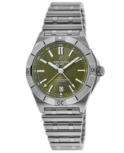 Authentic Breitling Chronomat Automatic GMT 40 "Giannis Antetokounmpo Edition" Green Dial Steel Men's Watch Model A32398A11L1A1 (green, arb11351)