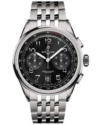 Breitling Premier B01 Chronograph 42 Black Dial Steel Men's Watch AB0145221B1A AB0145221B1A1 (black, arb11431)