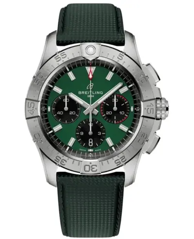 Breitling Avenger B01 Chronograph 42 Automatic Green Dial Leather Strap Men's Watch AB0146101L1X AB0146101L1X1 (green, arb11444)