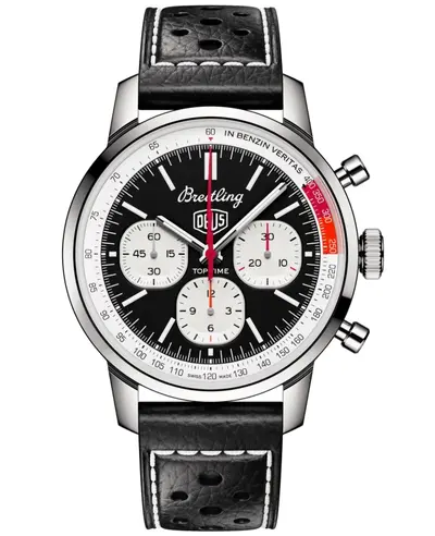 Breitling Top Time Deus AB01765A1B1X1 Men's Stainless Steel Chronograph Dial Watch with Leather Strap (black, arb11469)