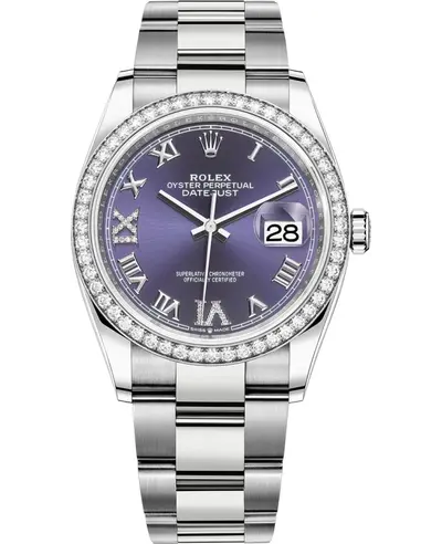 Rolex Datejust 36 M126284RBR-0014 - White Gold & Diamonds (violet, arb12101)