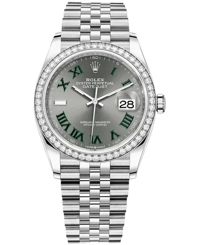 Rolex Datejust 36 - Model M126284RBR-0037 White Gold & Diamonds Slate Dial (arb12106)
