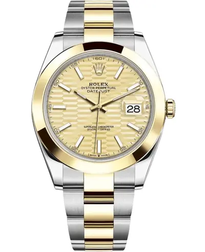 Rolex Datejust 41 M126303-0021 - Authentic Steel & Yellow Gold Automatic Champagne Dial Men's Watch (arb12134)