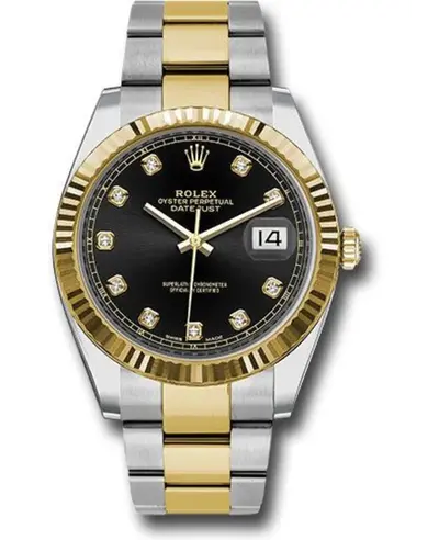 Rolex Datejust 41 Black Diamond Dial Men's Watch Model M126333-0005 (black, arb12145)