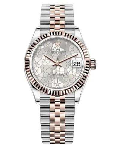 Rolex Datejust 31 - Stainless Steel Rose Gold Floral Diamond Dial Women's Watch Model M278271-0032 (arb12359)