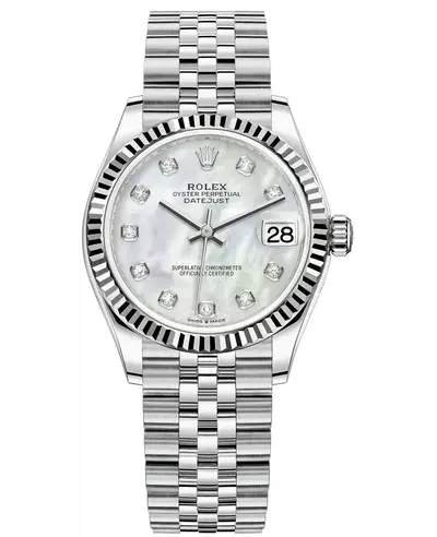 Rolex Datejust 31 Stainless Steel and White Gold Mother-of-Pearl Diamond Dial Women's Watch Model M278274-0006 (arb12373)