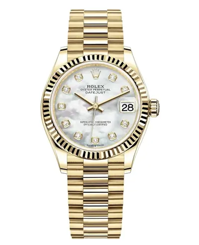 Rolex Datejust 31 Yellow Gold Mother-of-Pearl Diamond Dial Women's Watch M278278-0010 (arb12396)