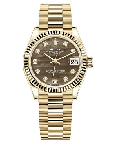 Rolex Datejust Model M278278-0038 - Yellow Gold Mother-of-Pearl Diamond Dial Watch (black, arb12401)