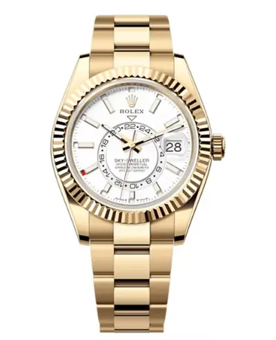 Rolex Sky-Dweller M336938-0003 Yellow Gold White Dial Oyster Men's Watch (white, arb12493)