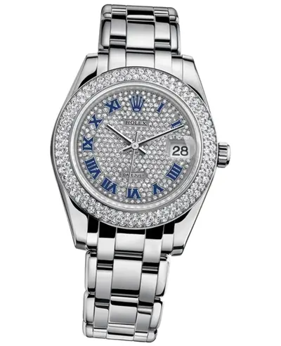 Rolex Datejust Pearlmaster Automatic Diamond Dial and Bezel White Gold Women's Watch, Model M81339-0012 (arb12499)