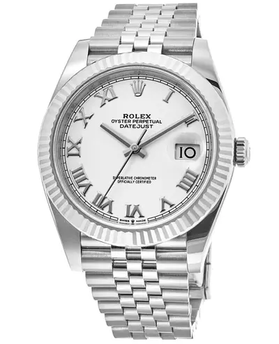 Rolex Datejust 41 M126334-0024: Authentic Stainless Steel White Dial Men's Watch (white, arb12175)