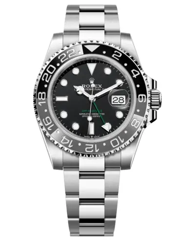 Rolex GMT Master ll "Bruce Wayne" Authentic Men's Steel Automatic Black Dial Chronograph Watch Model M126710GRNR-0004 (black, arb12226)