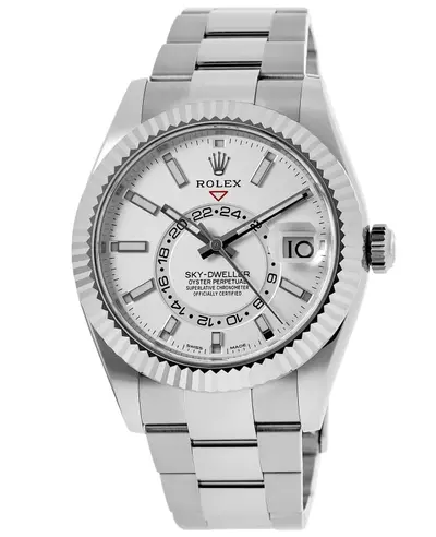 Rolex Sky-Dweller Ref. M326934-0001 Steel White Dial White Gold Bezel Oyster Men's Watch (white, arb12464)