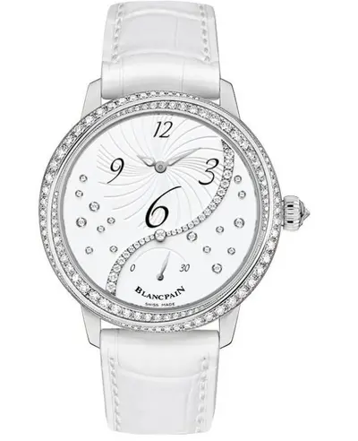 Blancpain 3650A-4528-55B Ladies' Off Center Hour Retrograde Seconds Watch (white, arb10307)