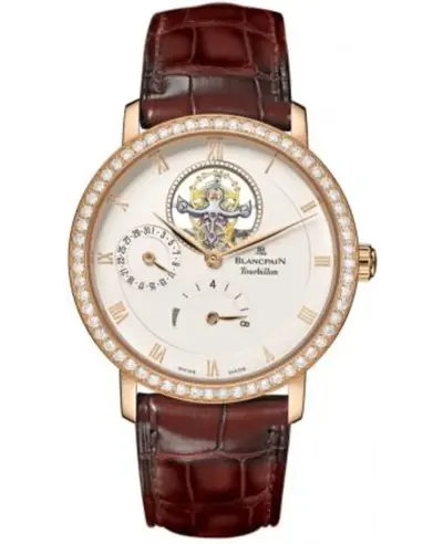Blancpain Villeret Tourbillon 8 Day Power Reserve Men's Watch Model 6025-2942-75b 6025-2942-55b (arb11046)