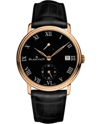 Authentic Blancpain Villeret 8 Days Manual Wind Men's Watch Model 6614-3637-55B (black, arb11082)