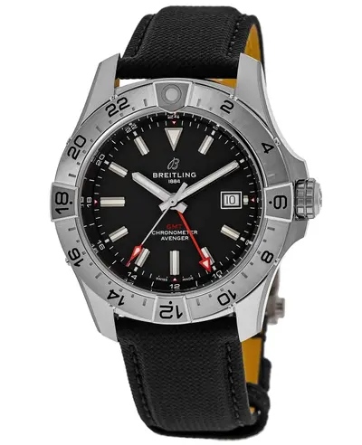 Breitling Avenger Automatic GMT Model A32320101B1X1 - Black Dial, Leather Strap Men's Watch (black, arb11338)