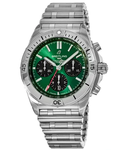 AB0134101L1A1: Breitling Chronomat B01 42 Green Chronograph Dial Stainless Steel Men's Watch (green, arb11384)