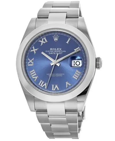 Rolex Datejust 41 Stainless Steel M126300-0017 Azzuro Blue Roman Dial Men's Watch (blue, arb12121)