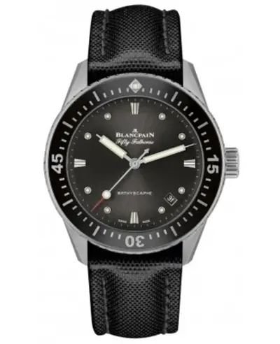 Authentic Blancpain Fifty Fathoms Bathyscaphe 38mm Model 5100B-1110-B52A Men's Black Dial Automatic Watch (arb10757)
