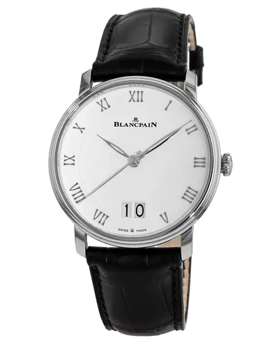 Authentic New Blancpain Villeret Grand Date Men's Watch Model 6669-1127-55B (white, arb11115)