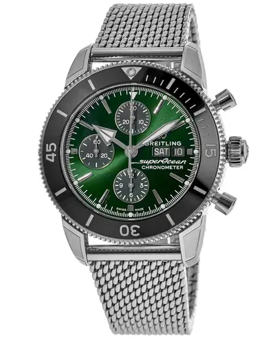 Brand New Breitling Superocean Heritage Chronograph 44 - Model A13313121L1A1 (Green Dial Steel) (green, arb11234)