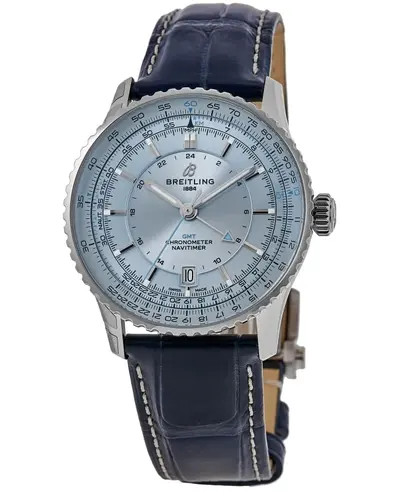 Authentic Breitling Navitimer Automatic GMT A32310171C1P1 - Blue Dial, Leather Strap Men's Sports Watch (blue, arb11332)