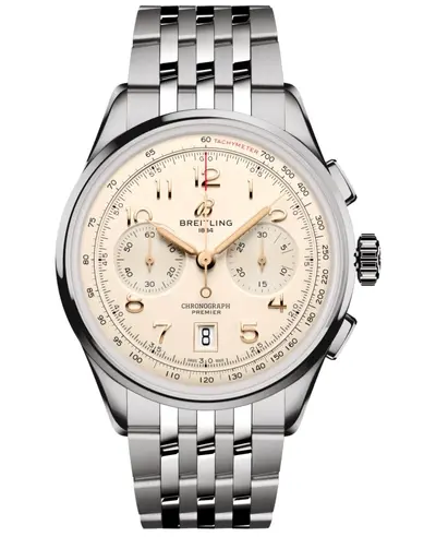AB0145211G1A1 Chronograph Men's Watch Breitling Premier B01 Cream Dial Steel (arb11427)