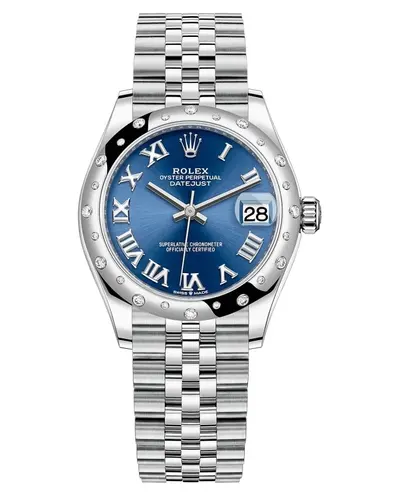 Rolex Datejust 31 White Rolesor Diamond Bezel Blue Dial Women's Watch - Art.#M278344RBR-0036 (blue, arb12418)