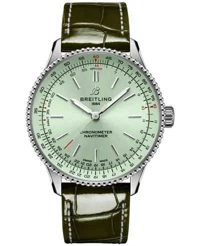Authentic Breitling Navitimer Automatic 36 Green Dial Women's Watch Model A17327361L1P1 (green, arb11258)