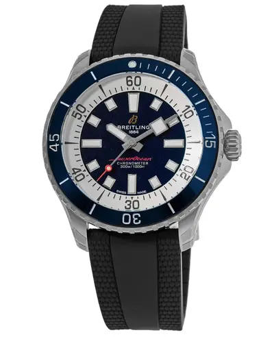 Breitling Superocean Automatic 46 Blue Dial Black Rubber Strap Men's Watch Model A17378E71C1S2 (blue, arb11307)