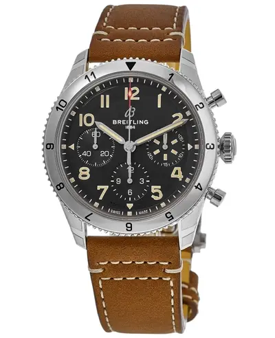 Breitling Classic Avi Chronograph 42 P-51 Mustang Black Dial Leather Strap Men's Watch Model A233803A1B1X1 (black, arb11325)