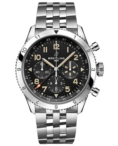 Breitling Super Avi B04 Chronograph GMT AB04453A1B1A1 - 5 Year Warranty (black, arb11476)