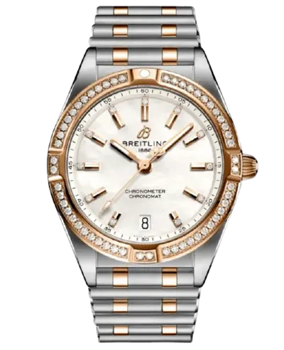 Breitling Chronomat Quartz 32 - U77310591A2U1 Women's Watch Rose Gold & Steel Diamond (arb12749)