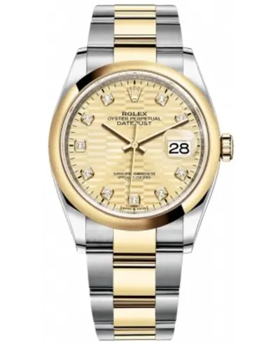 Rolex Datejust 36 in Yellow Gold and Steel, Diamond Dial - Model M126203-0046 (arb12031)