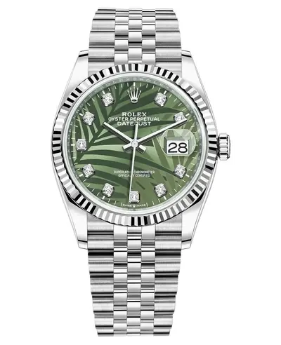 Rolex Datejust 36 Olive Green Diamond Dial Women's Watch Model M126234-0055 (green, arb12084)