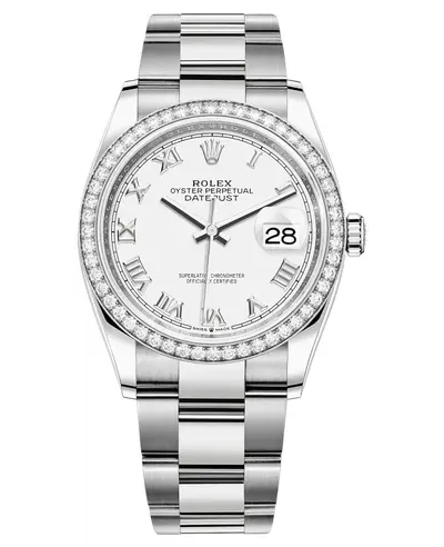 Rolex Datejust 36 White Gold & Diamonds Wristwatch Model M126284RBR-0018 (white, arb12102)