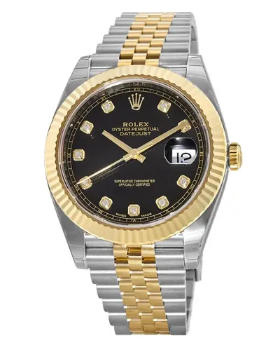 M126333-0006 Black Diamond Dial Rolex Datejust 41mm Jubilee (black, arb12146)