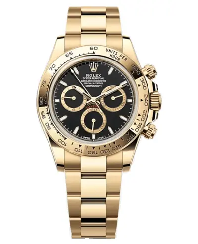 Rolex Cosmograph Daytona Model M126508-0004 Yellow Gold Automatic Chronograph with Black Dial - New 2023 (black, arb12193)
