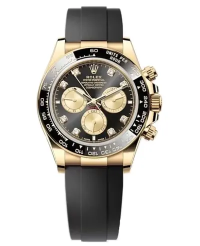 Rolex Cosmograph Daytona Model M126518LN-0006 Yellow Gold 40mm with Diamond Dial - Men's Luxury Chronograph Automatic Watch (black, arb12200)
