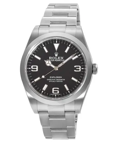 Oyster Perpetual Black Dial Steel Men's Watch Model M214270-0003 Rolex (black, arb12275)