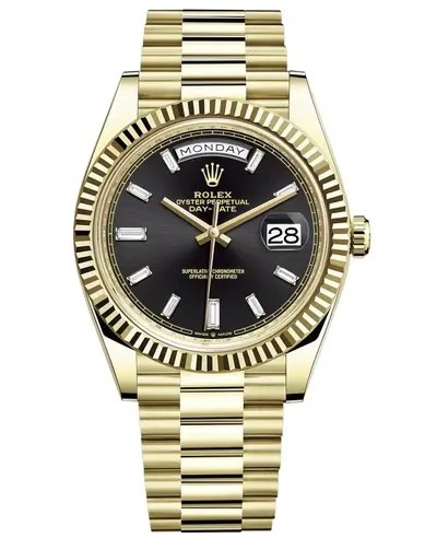 Rolex Day-Date 40, Yellow Gold Black Diamond Dial Men's Watch Model M228238-0004 (black, arb12298)