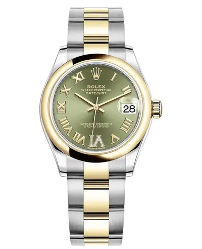 Rolex Datejust M278243-0015: Yellow Gold & Stainless Steel Women’s Watch with Olive Green Diamond Dial (green, arb12347)