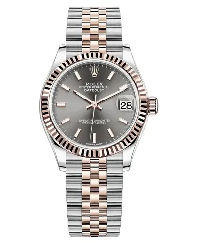 Rolex Datejust 31 Stainless Steel and Rose Gold Slate Dial Women's Watch Model M278271-0018 (arb12353)