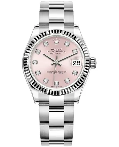 Rolex Datejust 31 Model M278274-0031 Women's Dial Stainless Steel White Gold Sapphire Crystal Automatic Chronometer Movement Power Reserve Water Resistance WatchMaxx Warranty (pink, arb12385)