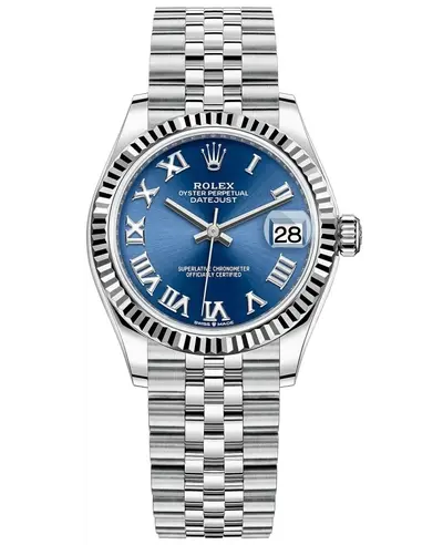 Rolex Datejust 31 Stainless Steel and White Gold Blue Roman Dial Women's Watch - Model M278274-0034 (blue, arb12388)